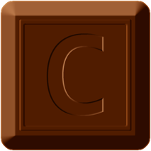 四角チョコレートのイラスト/Cの文字
